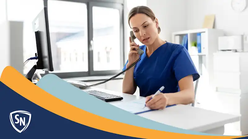 healthcare administrator in her office working
