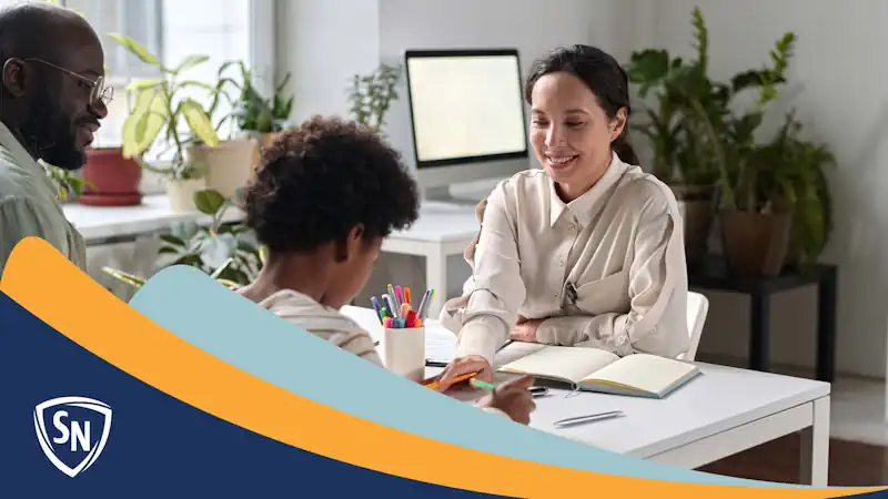 family therapist working with a family